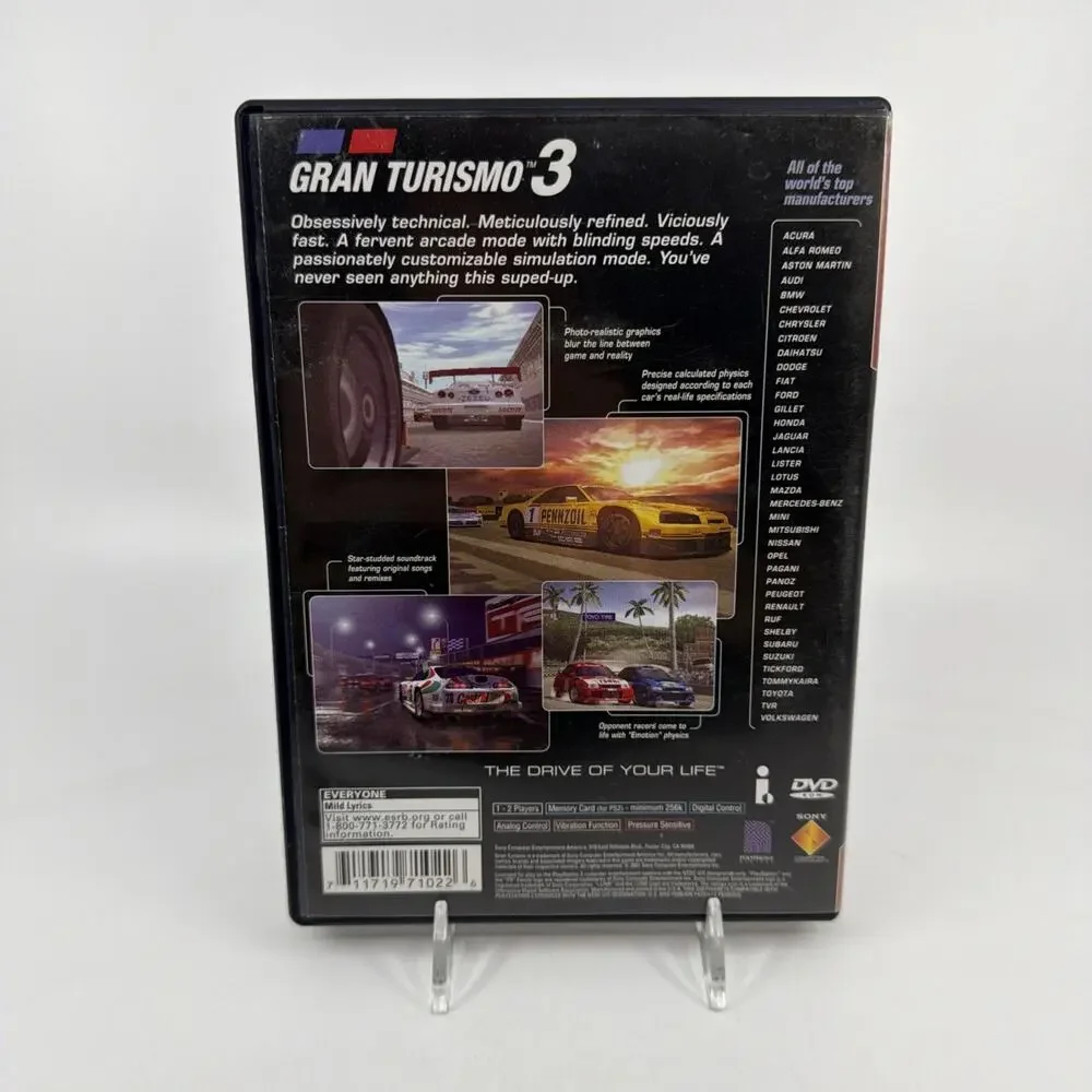 Gran Turismo 3 A-Spec PS2 PlayStation 2 CIB Complete Tested Racing Game 2001